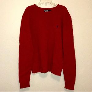 RALPH LAUREN RED WOOL SWEATER